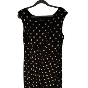 Beautiful Black Dress With Pink Polka Dots by Connected Apparel.